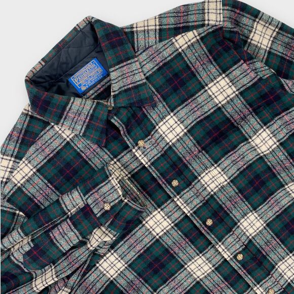 Pendleton Other - VINTAGE Pendleton Board Shirt Mens Medium Green Plaid Blackwatch Wool USA Made